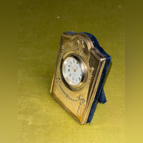 Sterling Silver miniature clock. Silver hallmark - Robert Carr of Sheffield 1995 - Picture 3 of 8